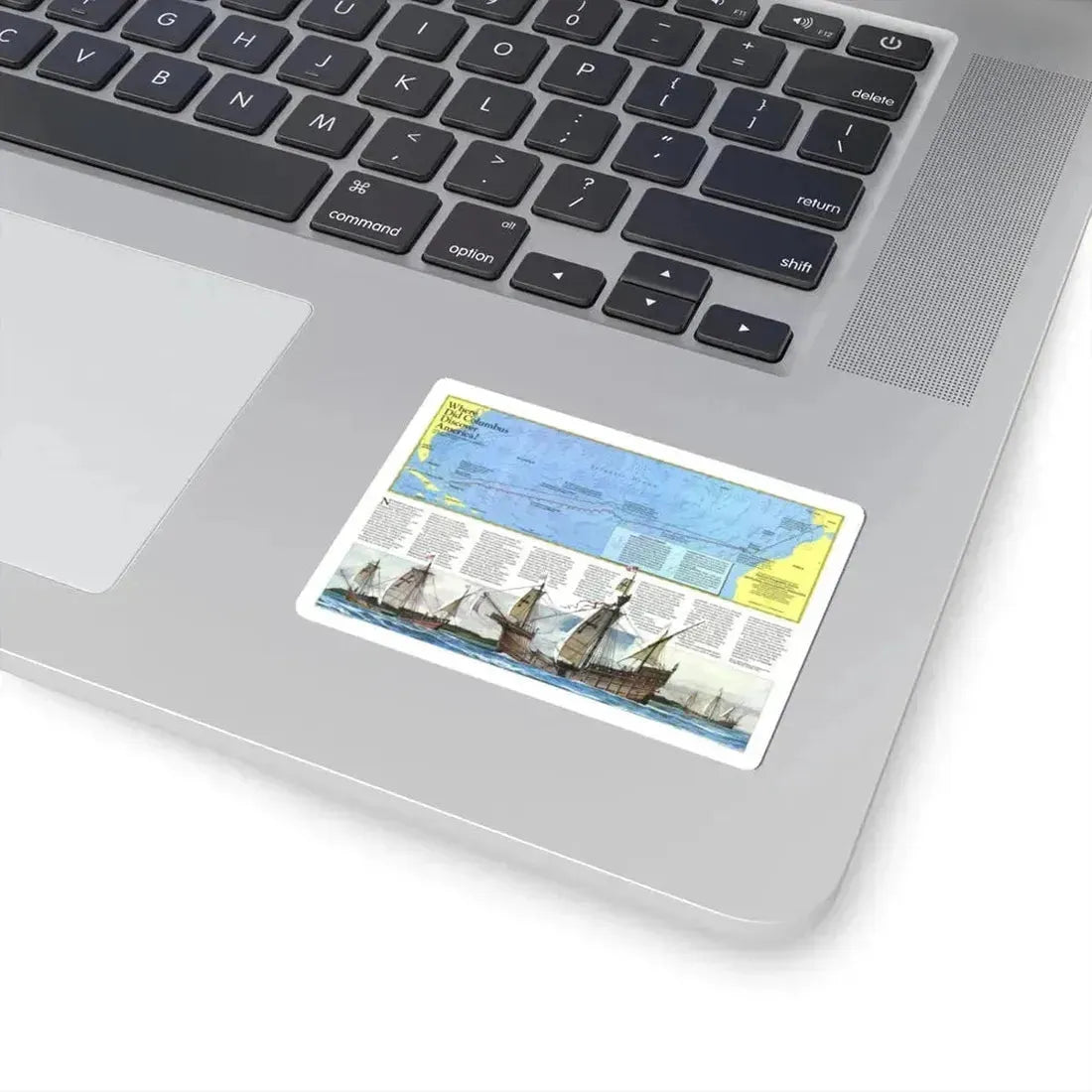 Americas - Where Did Columbus Discover America (1987) (Map) STICKER Vinyl Kiss-Cut Decal - The Sticker Space