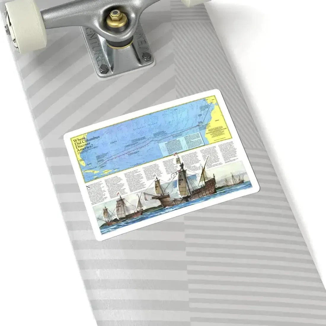 Americas - Where Did Columbus Discover America (1987) (Map) STICKER Vinyl Kiss-Cut Decal - The Sticker Space