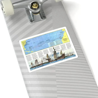 Americas - Where Did Columbus Discover America (1987) (Map) STICKER Vinyl Kiss-Cut Decal - The Sticker Space