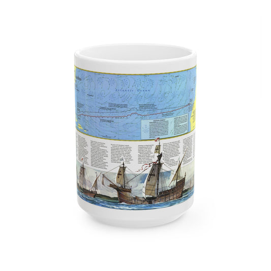 Americas - Where Did Columbus Discover America (1987) (Map) White Coffee Mug-15oz-The Sticker Space