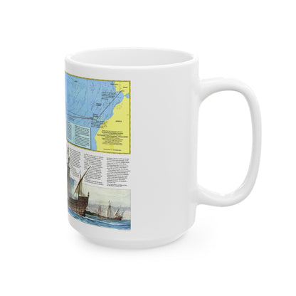 Americas - Where Did Columbus Discover America (1987) (Map) White Coffee Mug-The Sticker Space