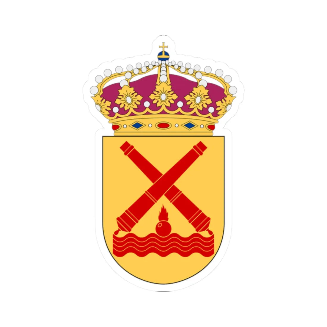 Amfibiestridskolan vapen (Sweden) (Coat of Arms) STICKER Vinyl Kiss-Cut Decal 2 Inch White - The Sticker Space
