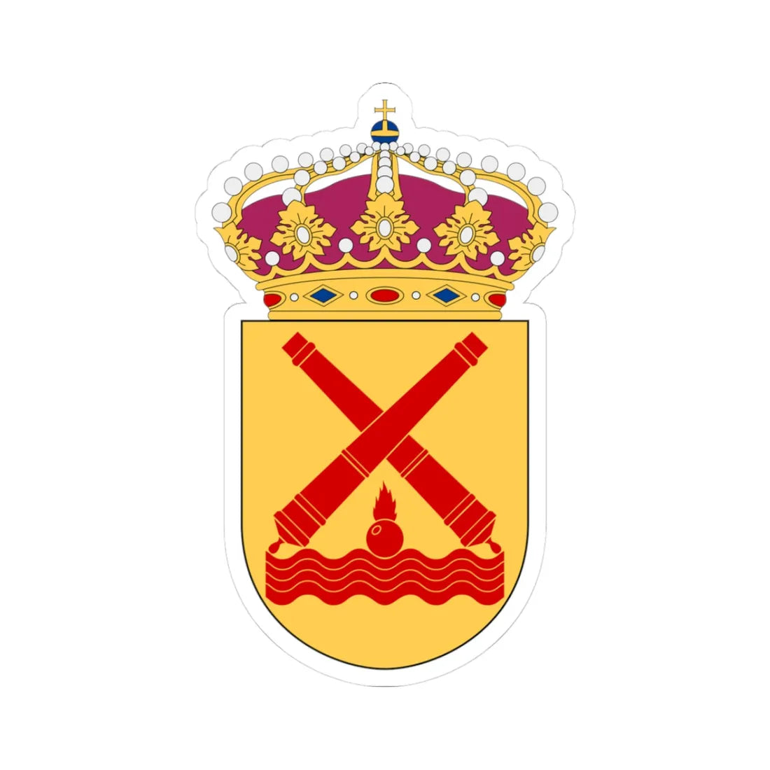 Amfibiestridskolan vapen (Sweden) (Coat of Arms) STICKER Vinyl Kiss-Cut Decal 3 Inch White - The Sticker Space