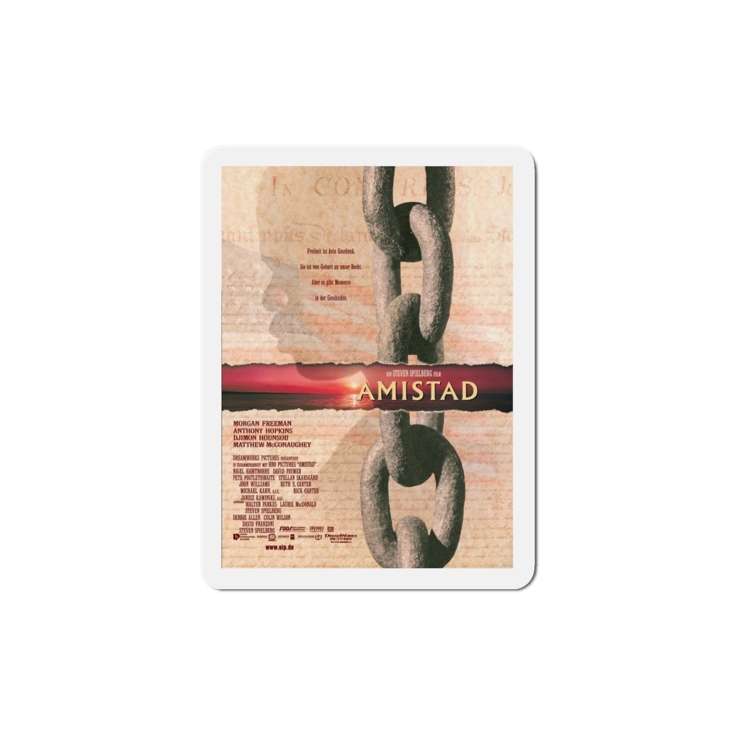 Amistad 1997 Movie Poster Die-Cut Magnet-4" x 4"-The Sticker Space