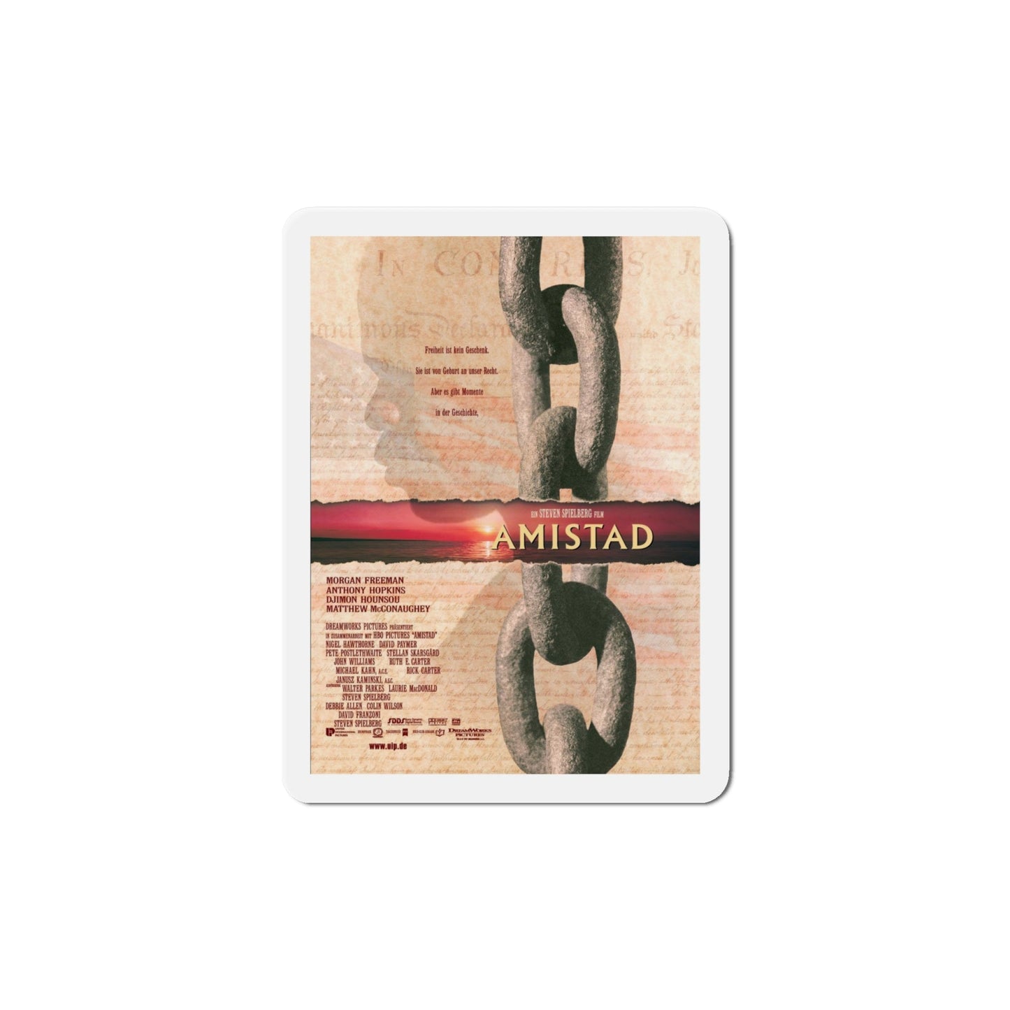 Amistad 1997 Movie Poster Die-Cut Magnet-6 × 6"-The Sticker Space