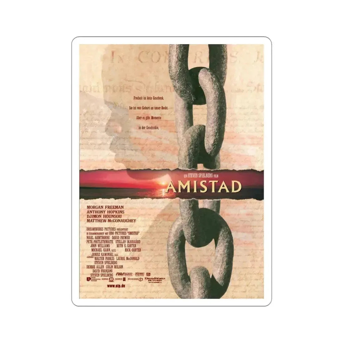 Amistad 1997 Movie Poster STICKER Vinyl Die-Cut Decal 4 Inch - The Sticker Space