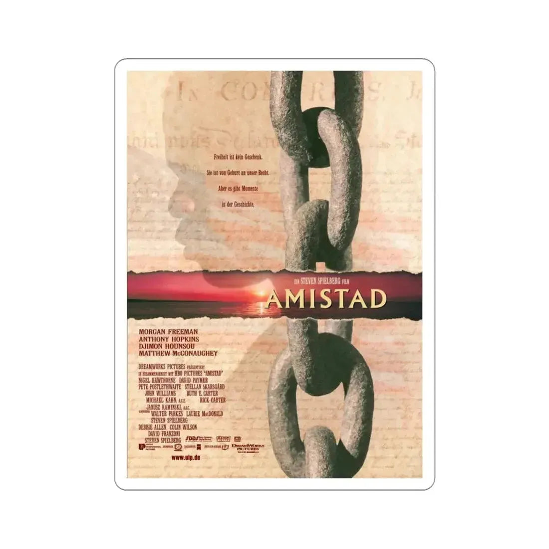 Amistad 1997 Movie Poster STICKER Vinyl Die-Cut Decal - The Sticker Space