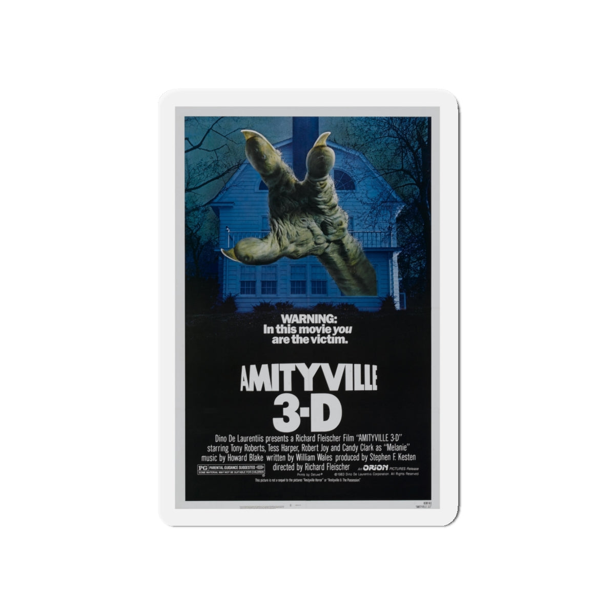 AMITYVILLE 3D 1983 Movie Poster - Die-Cut Magnet-5" x 5"-The Sticker Space