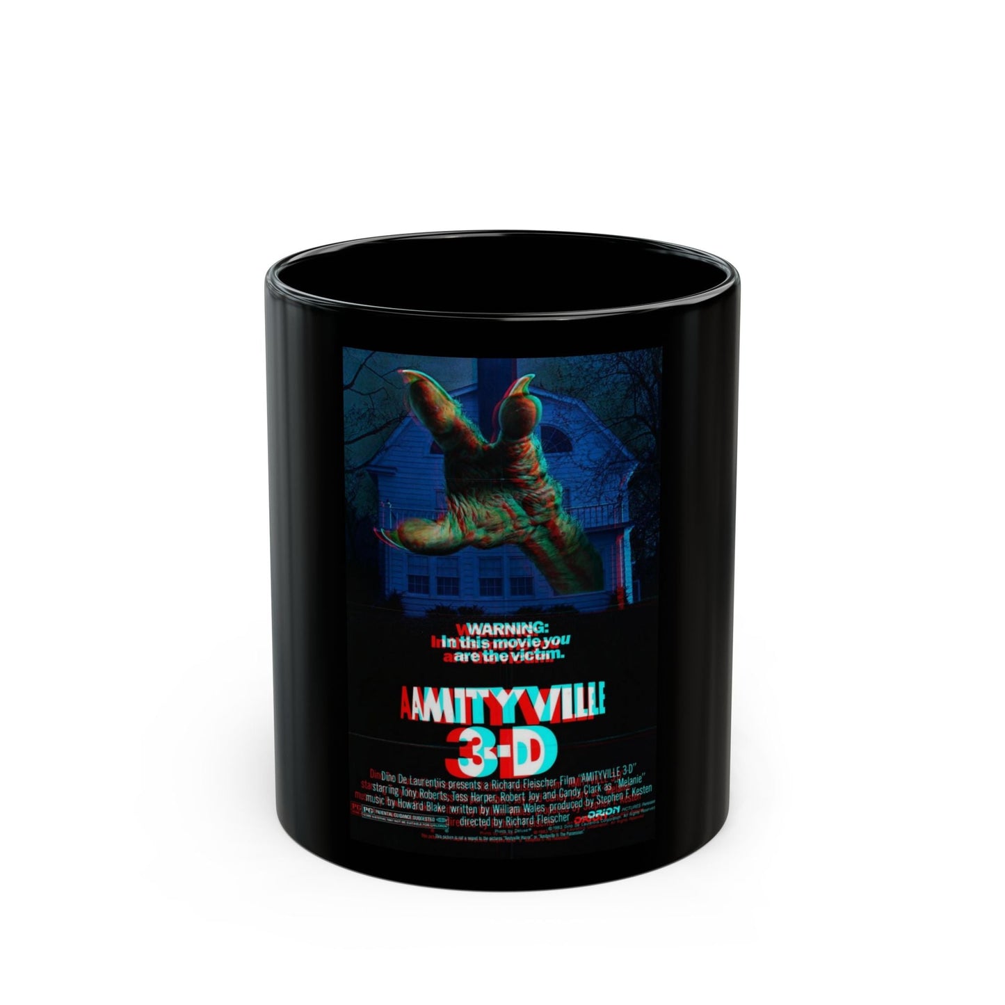 AMITYVILLE 3D (3D) 1983 Movie Poster - Black Coffee Mug