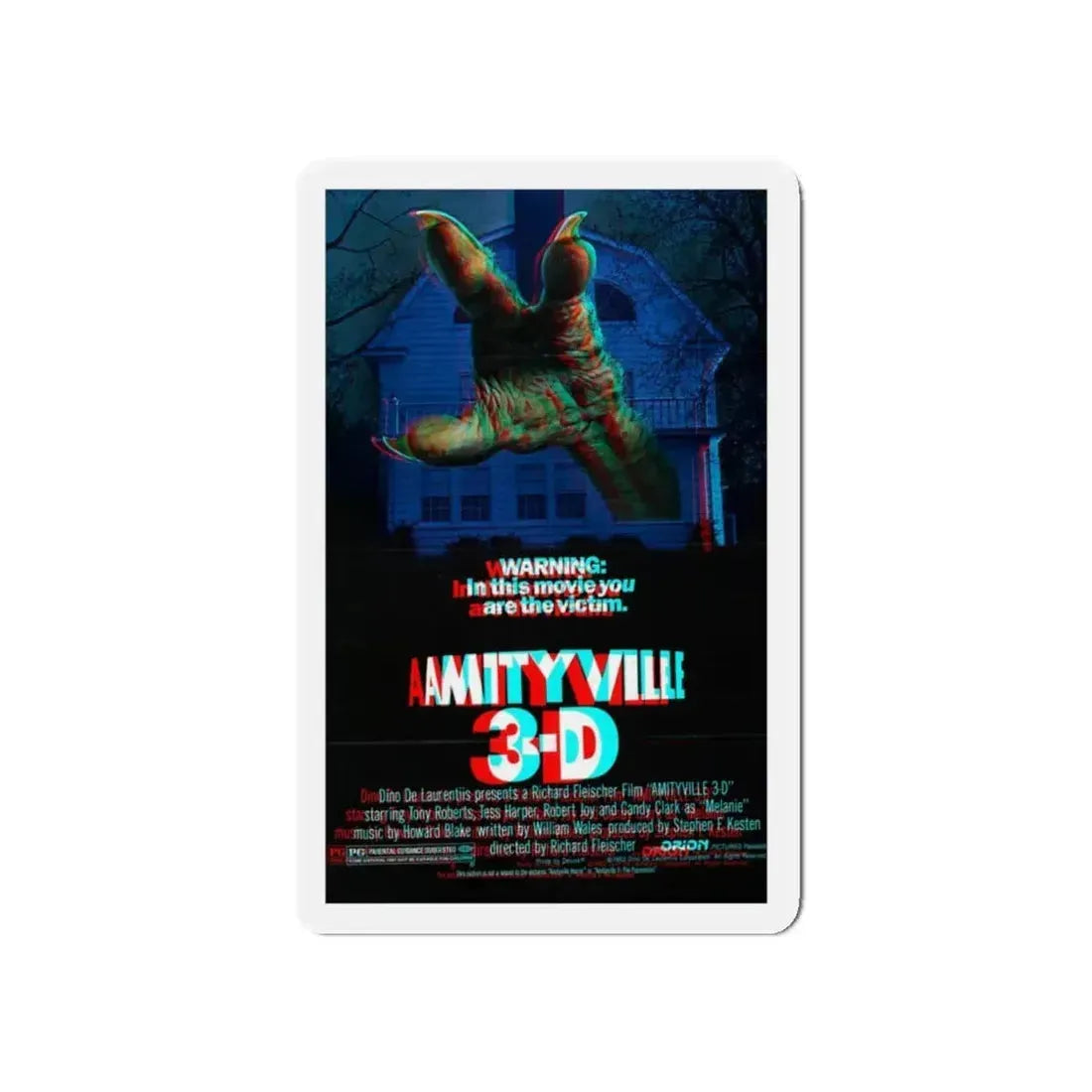 AMITYVILLE 3D (3D) 1983 Movie Poster - Refrigerator Magnet 5 Inch - The Sticker Space