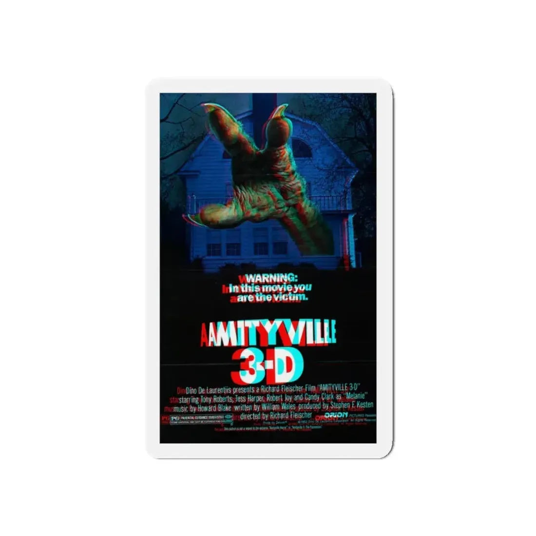 AMITYVILLE 3D (3D) 1983 Movie Poster - Refrigerator Magnet 5 Inch - The Sticker Space