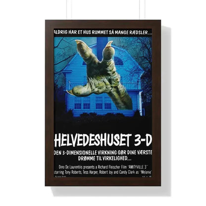 AMITYVILLE 3D (DANISH) 1983 - Framed Movie Poster 16″ x 24″ Walnut - The Sticker Space