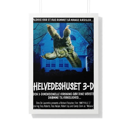 AMITYVILLE 3D (DANISH) 1983 - Framed Movie Poster 20" x 30" White - The Sticker Space