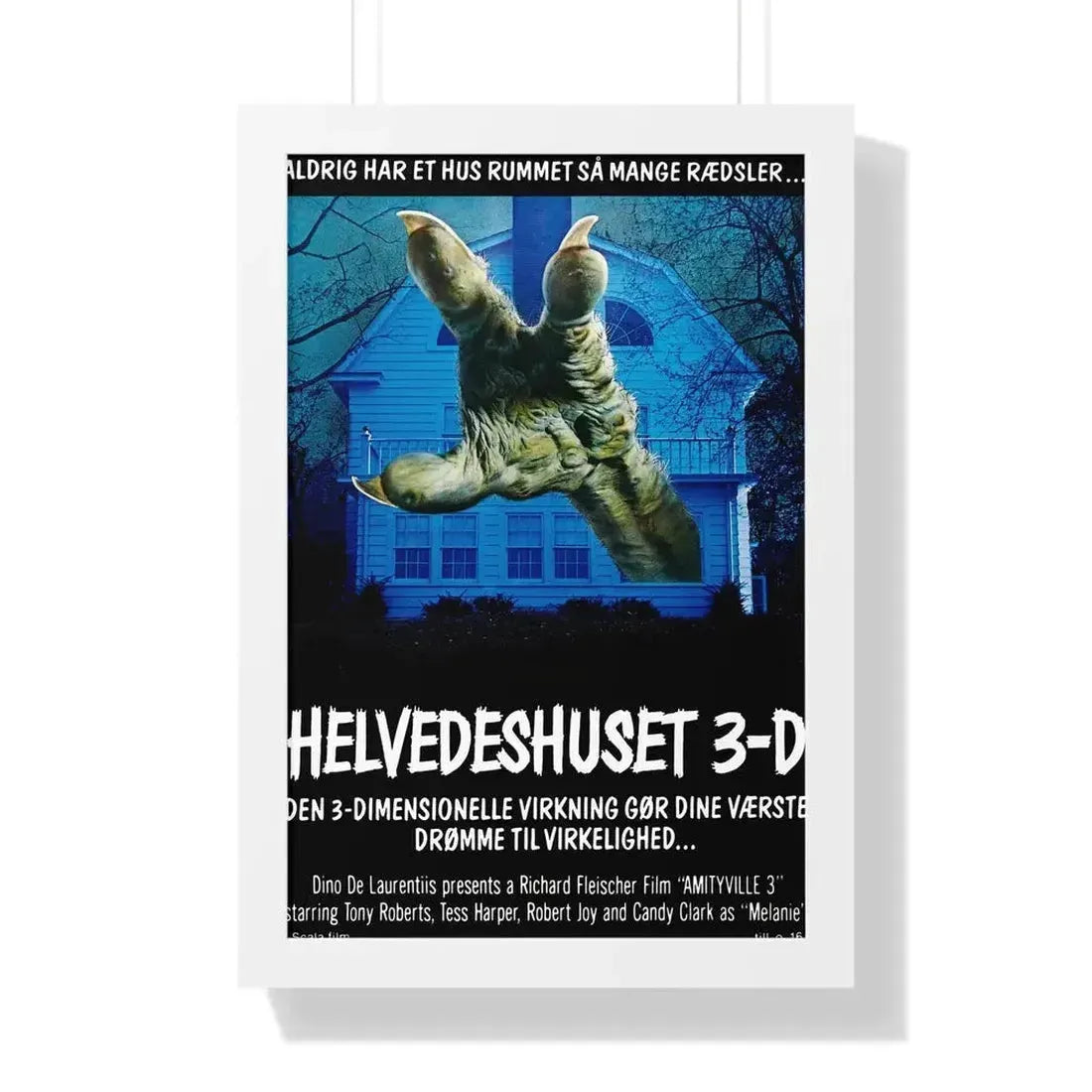 AMITYVILLE 3D (DANISH) 1983 - Framed Movie Poster - The Sticker Space