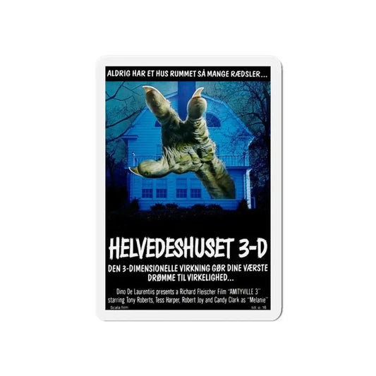 AMITYVILLE 3D (DANISH) 1983 Movie Poster - Refrigerator Magnet 6 Inch - The Sticker Space