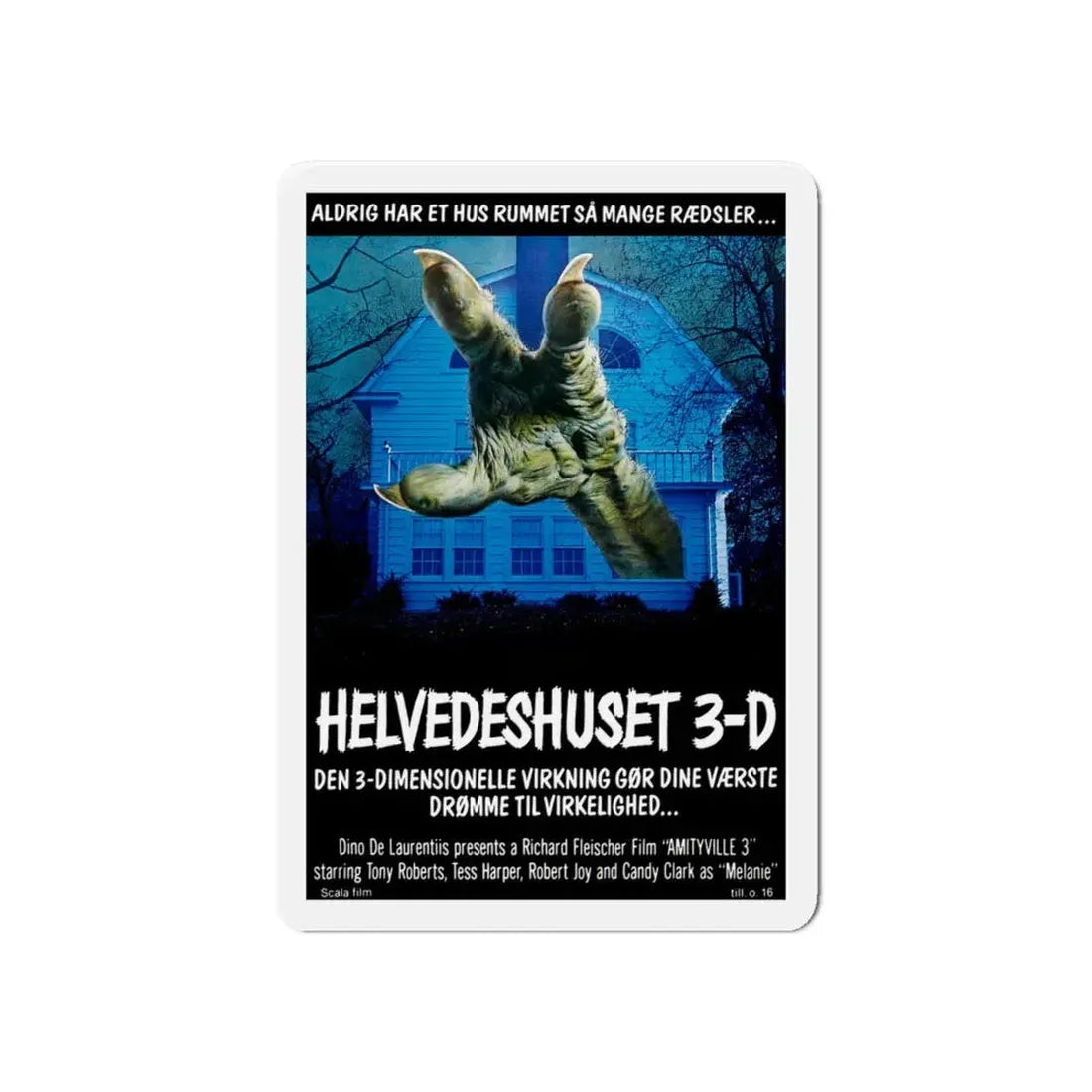 AMITYVILLE 3D (DANISH) 1983 Movie Poster - Refrigerator Magnet 6 Inch - The Sticker Space