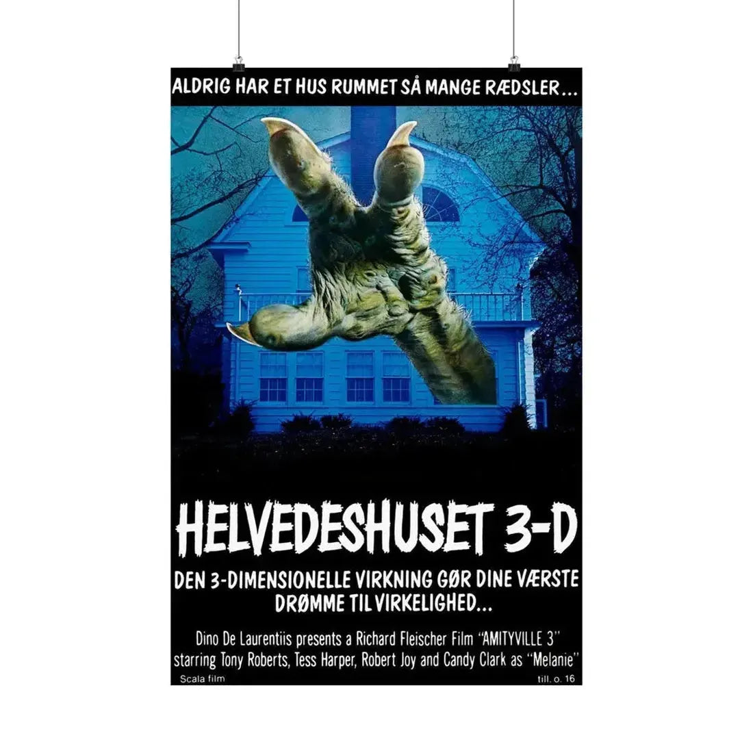 AMITYVILLE 3D (DANISH) 1983 - Paper Movie Poster 24″ x 36″ Matte - The Sticker Space
