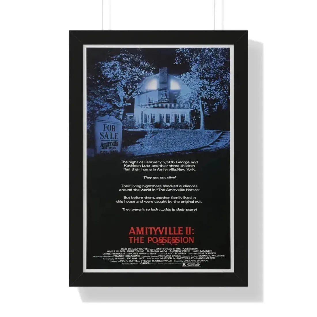 AMITYVILLE II THE POSSESSION 1982 - Framed Movie Poster 16″ x 24″ Black - The Sticker Space