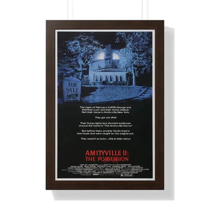 AMITYVILLE II THE POSSESSION 1982 - Framed Movie Poster 16″ x 24″ Walnut - The Sticker Space
