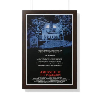 AMITYVILLE II THE POSSESSION 1982 - Framed Movie Poster 20" x 30" Walnut - The Sticker Space