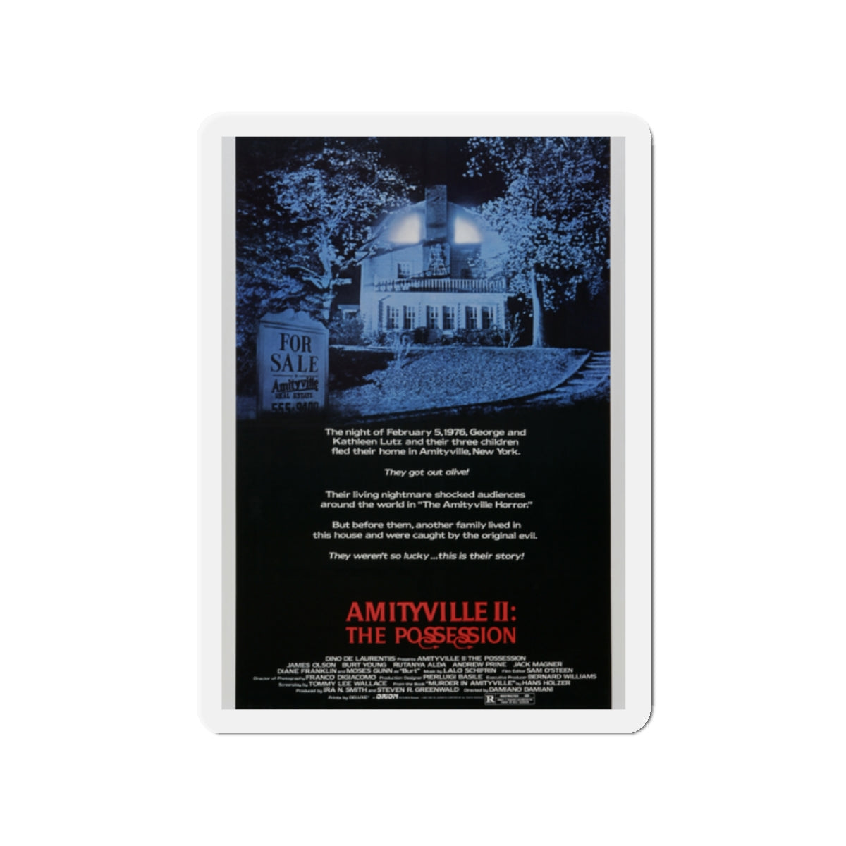 AMITYVILLE II THE POSSESSION 1982 Movie Poster - Die-Cut Magnet-2" x 2"-The Sticker Space