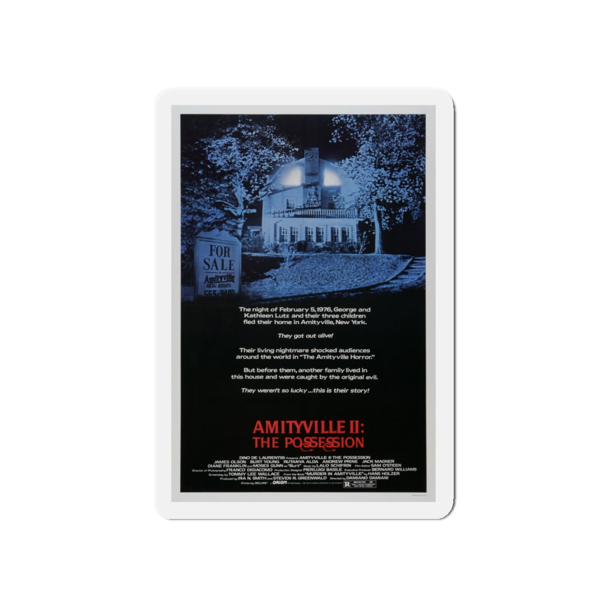 AMITYVILLE II THE POSSESSION 1982 Movie Poster - Die-Cut Magnet-5" x 5"-The Sticker Space