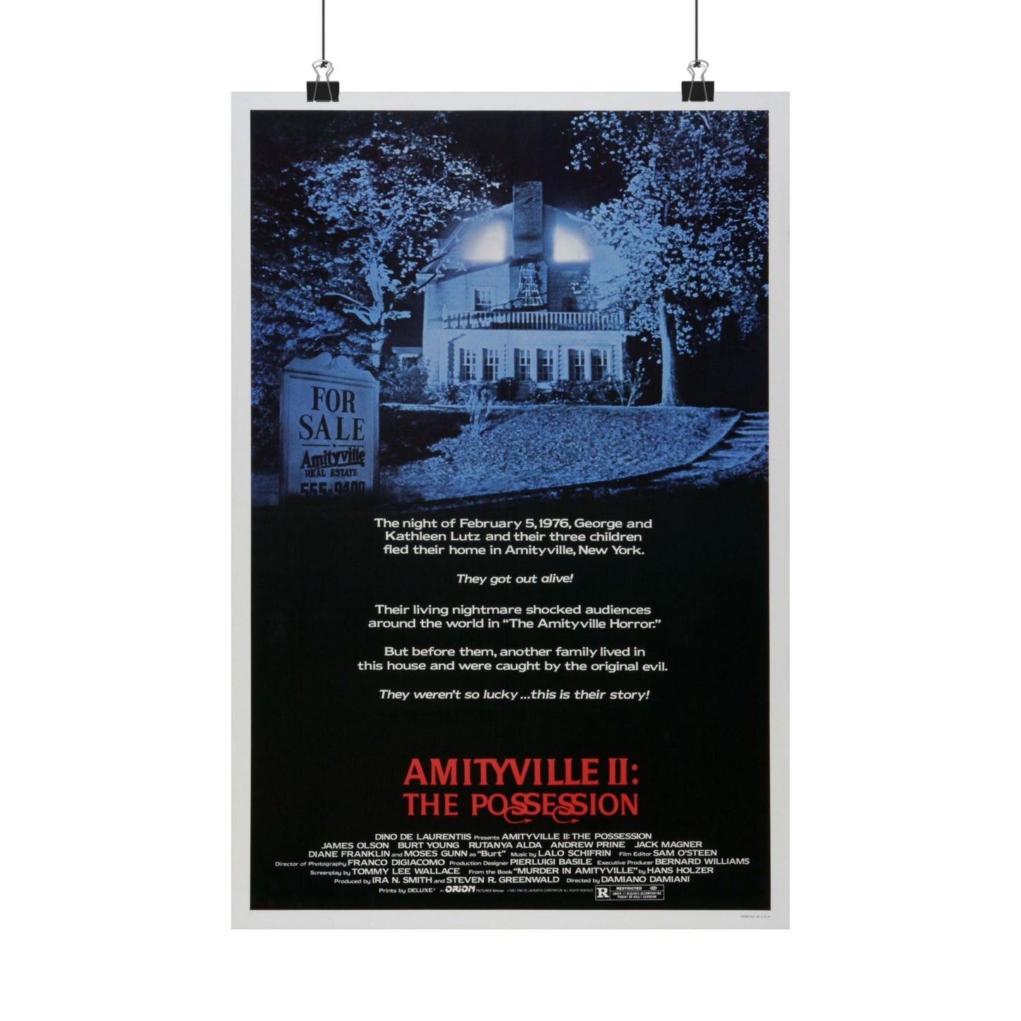 AMITYVILLE II THE POSSESSION 1982 - Paper Movie Poster-12″ x 18″-The Sticker Space