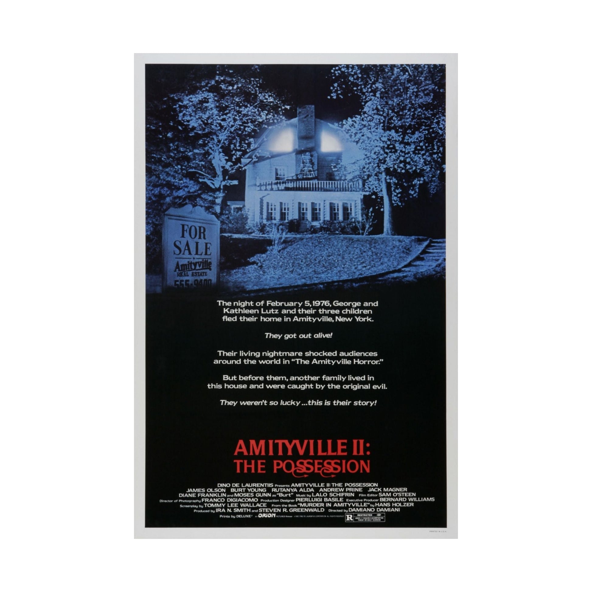 AMITYVILLE II THE POSSESSION 1982 - Paper Movie Poster-The Sticker Space