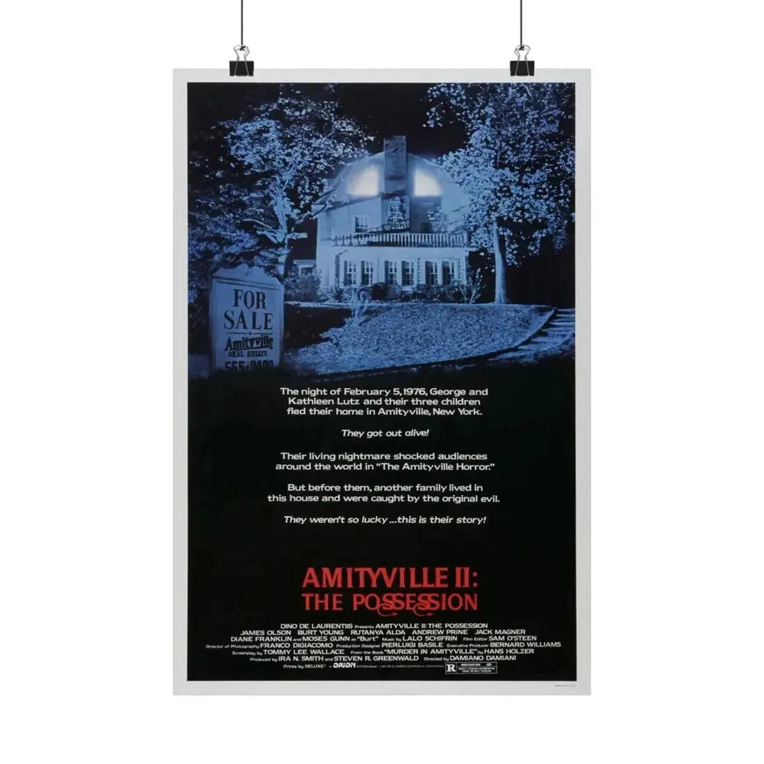 AMITYVILLE II THE POSSESSION 1982 - Paper Movie Poster - The Sticker Space