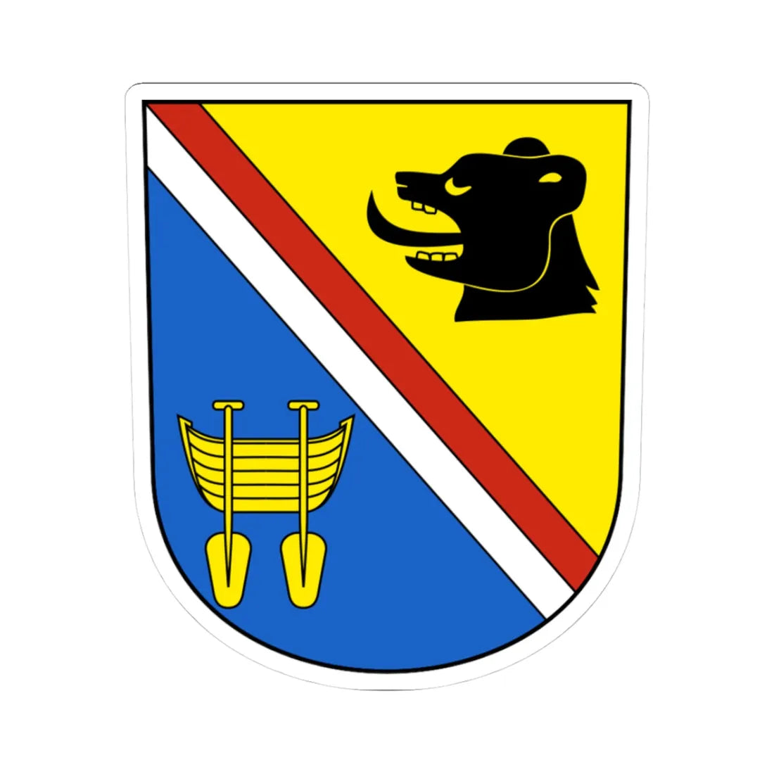AmlikonBissegg-blazon (Switzerland) (Coat of Arms) STICKER Vinyl Kiss-Cut Decal 3 Inch White - The Sticker Space