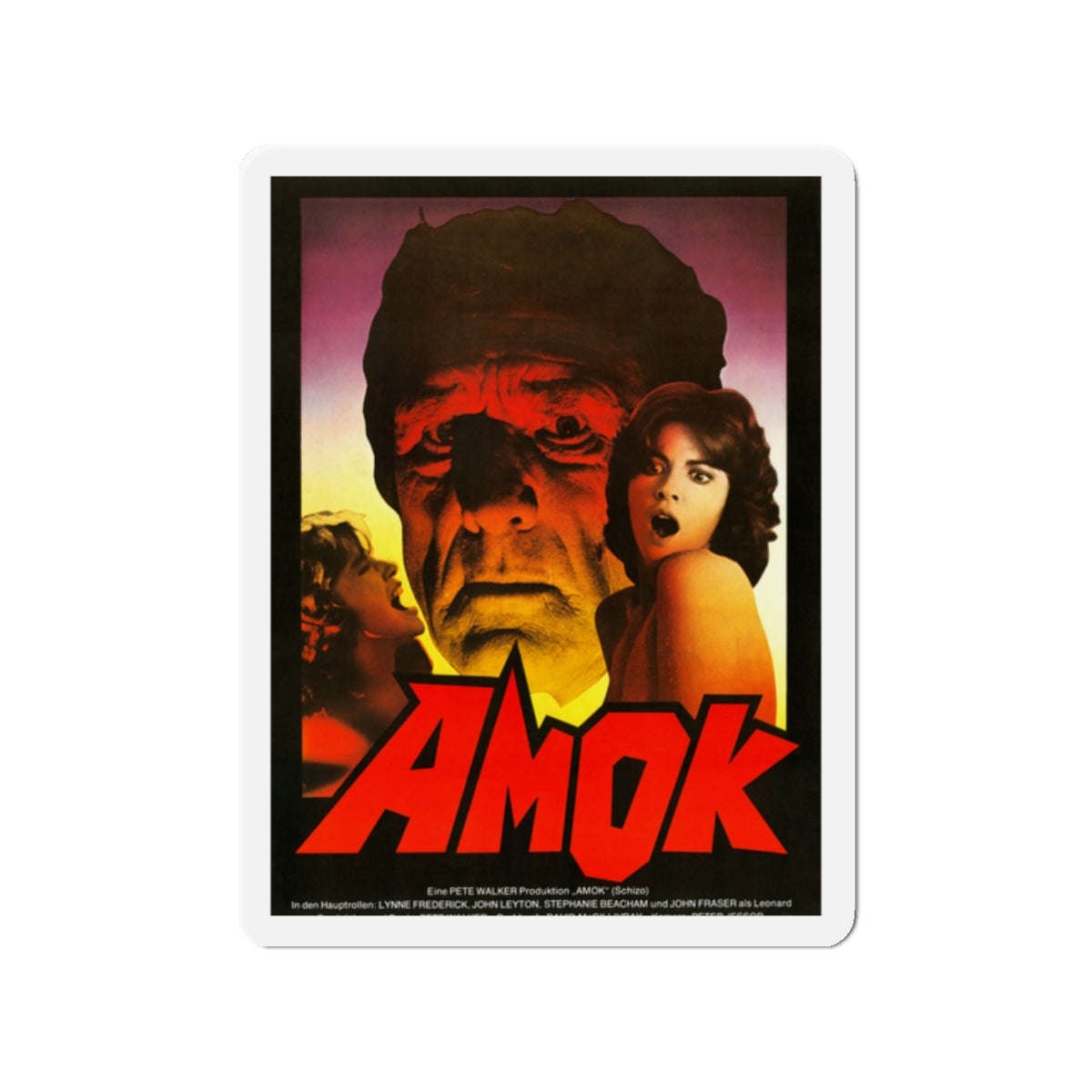 AMOK (SCHIZO) 1976 Movie Poster - Die-Cut Magnet-2" x 2"-The Sticker Space