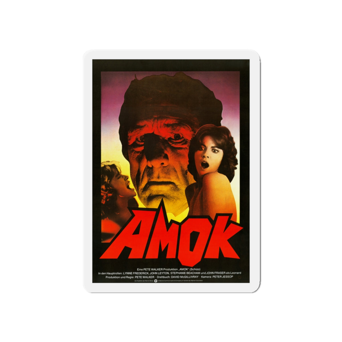 AMOK (SCHIZO) 1976 Movie Poster - Die-Cut Magnet-5" x 5"-The Sticker Space