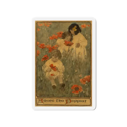 Among the Poppies, The Child in a Garden, Scribner's Magazine illustration, December 1903 (Magazine Illustration) Refrigerator Magnet - The Sticker Space