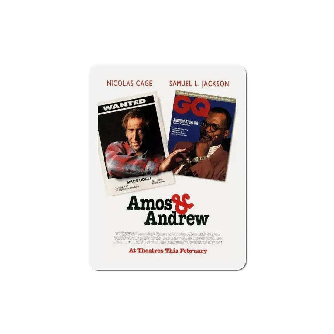 Amos & Andrew 1993 Movie Poster Refrigerator Magnet 3 Inch - The Sticker Space