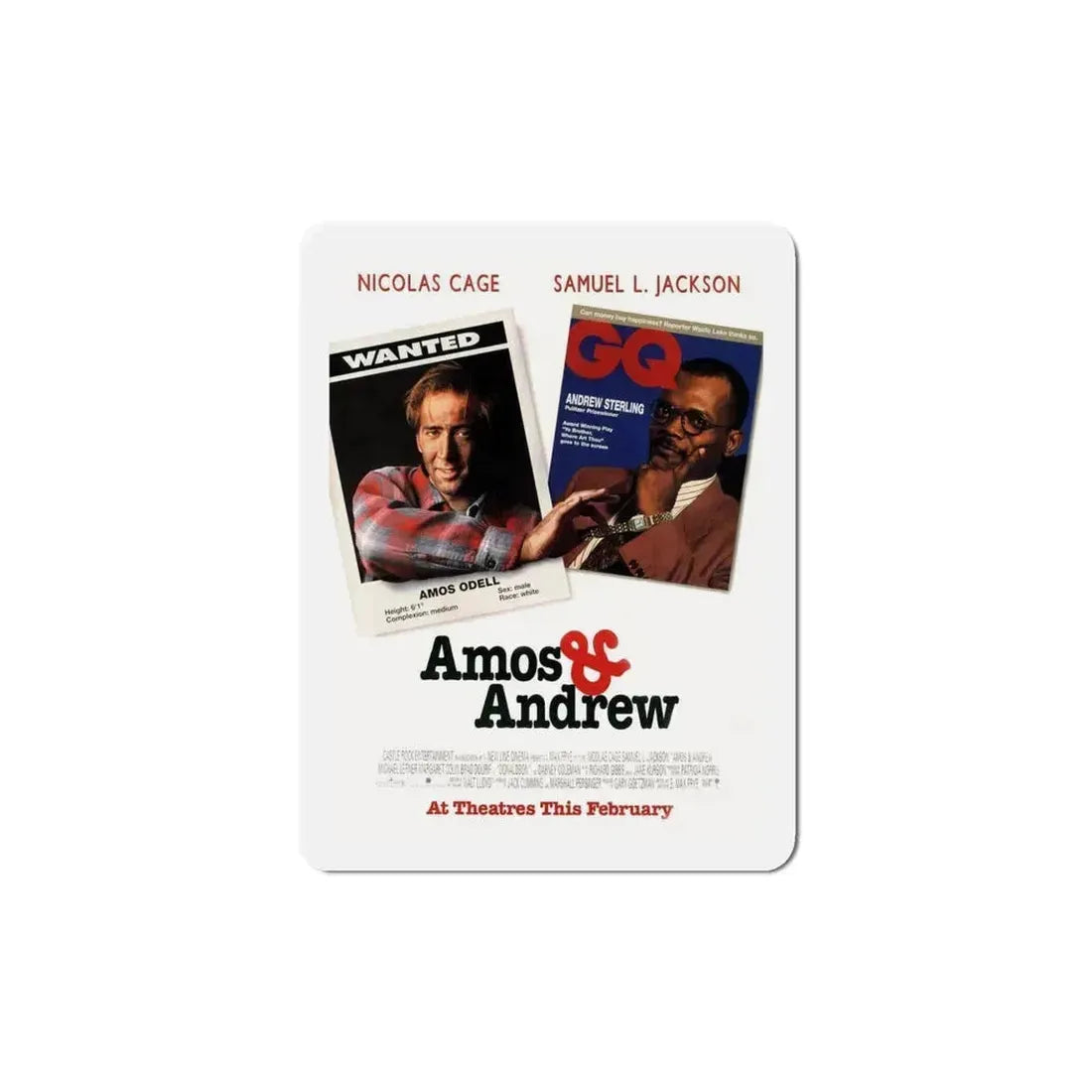 Amos & Andrew 1993 Movie Poster Refrigerator Magnet 5 Inch - The Sticker Space