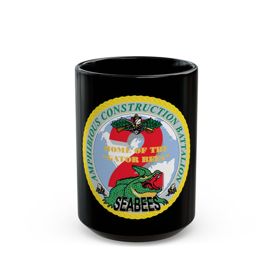 Amphibious Construction Bn 2 SeaBees (U.S. Navy) Black Coffee Mug-15oz-The Sticker Space