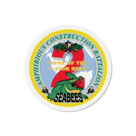 Amphibious Construction Bn 2 SeaBees (U.S. Navy) Refrigerator Magnet 2 Inch - The Sticker Space