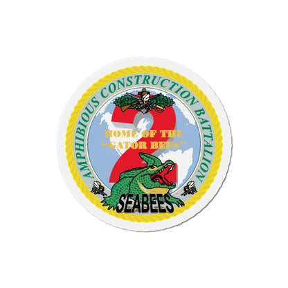 Amphibious Construction Bn 2 SeaBees (U.S. Navy) Refrigerator Magnet 3 Inch - The Sticker Space