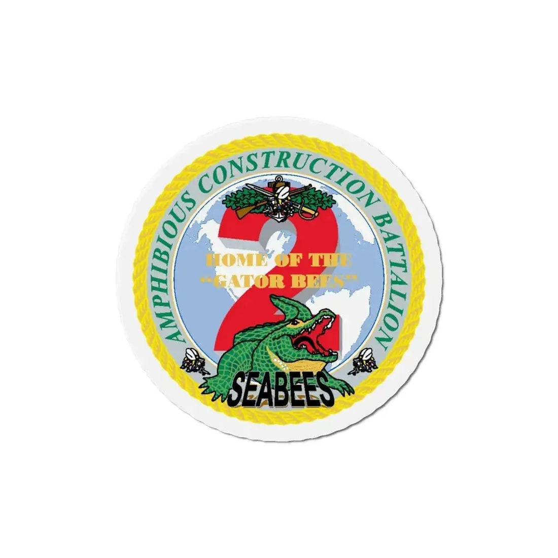 Amphibious Construction Bn 2 SeaBees (U.S. Navy) Refrigerator Magnet 5 Inch - The Sticker Space