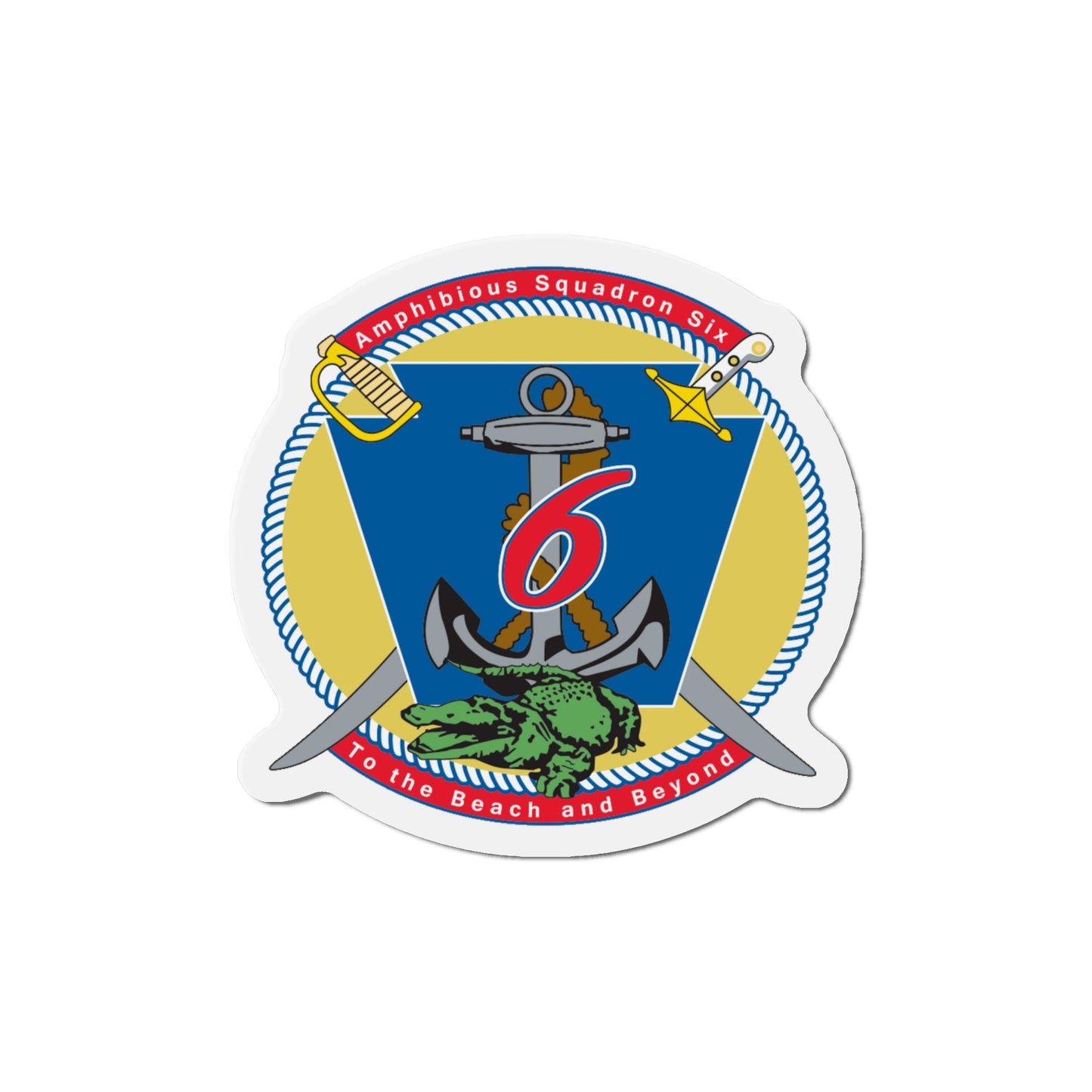 Amphibious Sq 6 (U.S. Navy) Die-Cut Magnet-6 × 6"-The Sticker Space