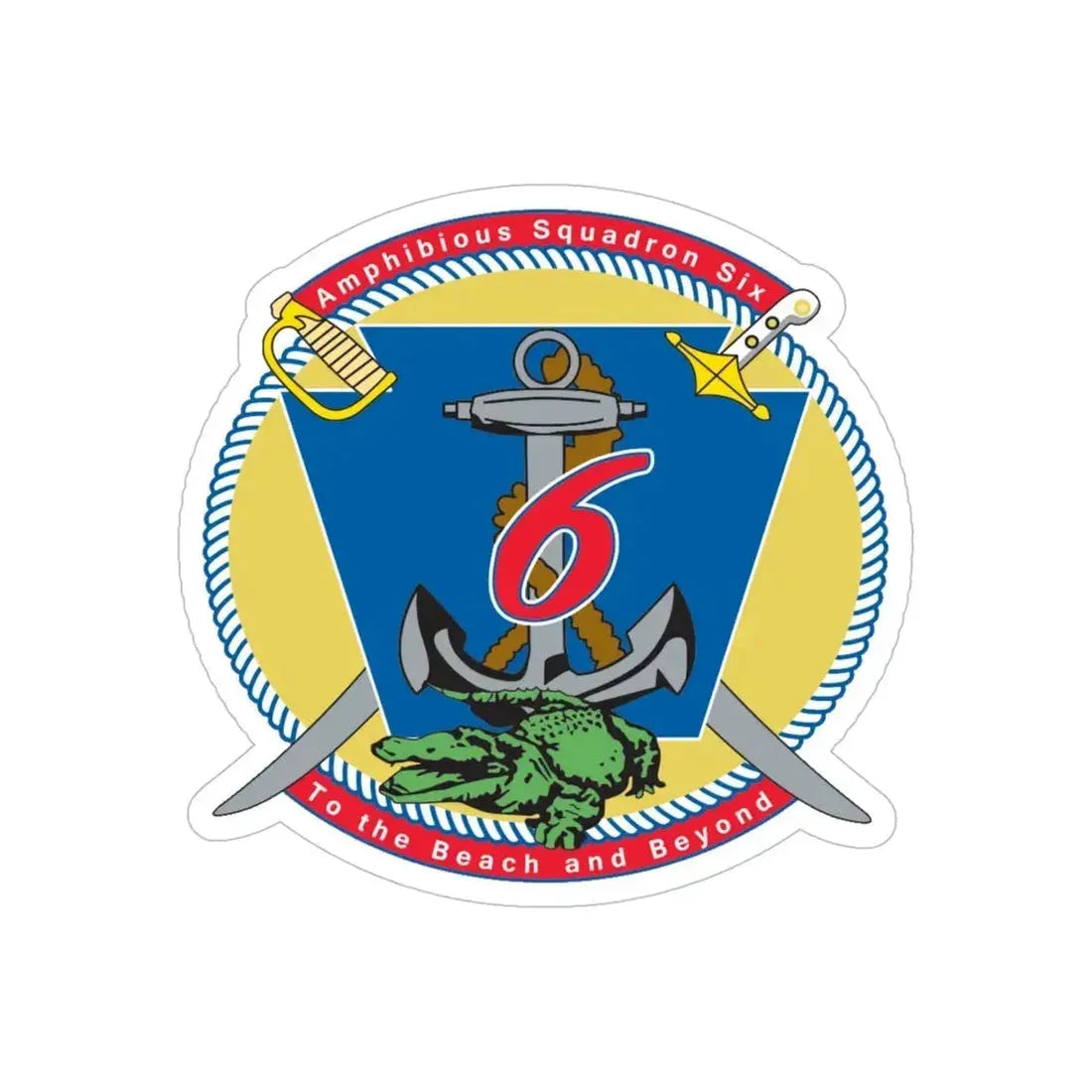 Amphibious Sq 6 (U.S. Navy) Transparent STICKER Die-Cut Vinyl Decal 5 Inch Transparent - The Sticker Space