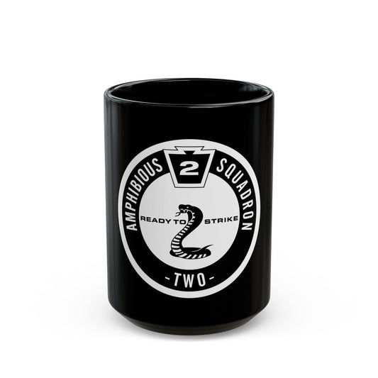 Amphibious Squadron 2 Ready To Strike BW (U.S. Navy) Black Coffee Mug-15oz-The Sticker Space