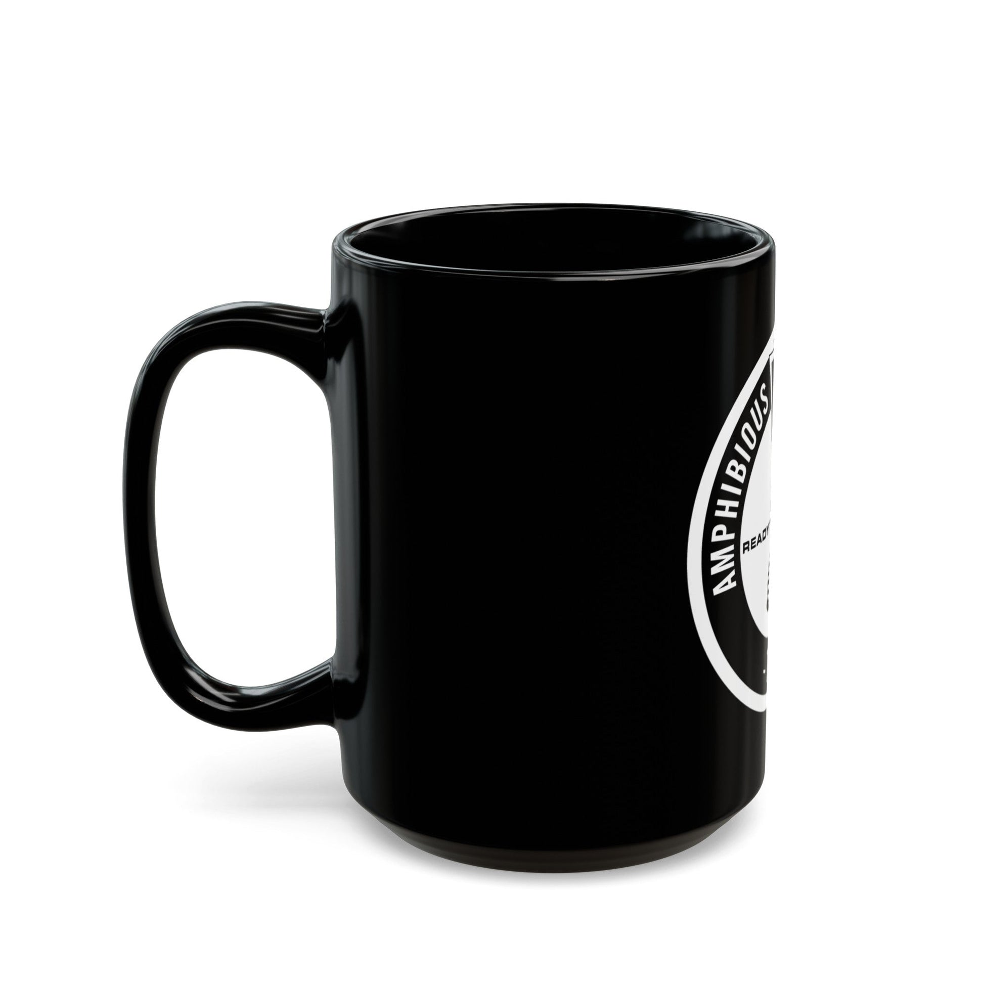 Amphibious Squadron 2 Ready To Strike BW (U.S. Navy) Black Coffee Mug-The Sticker Space