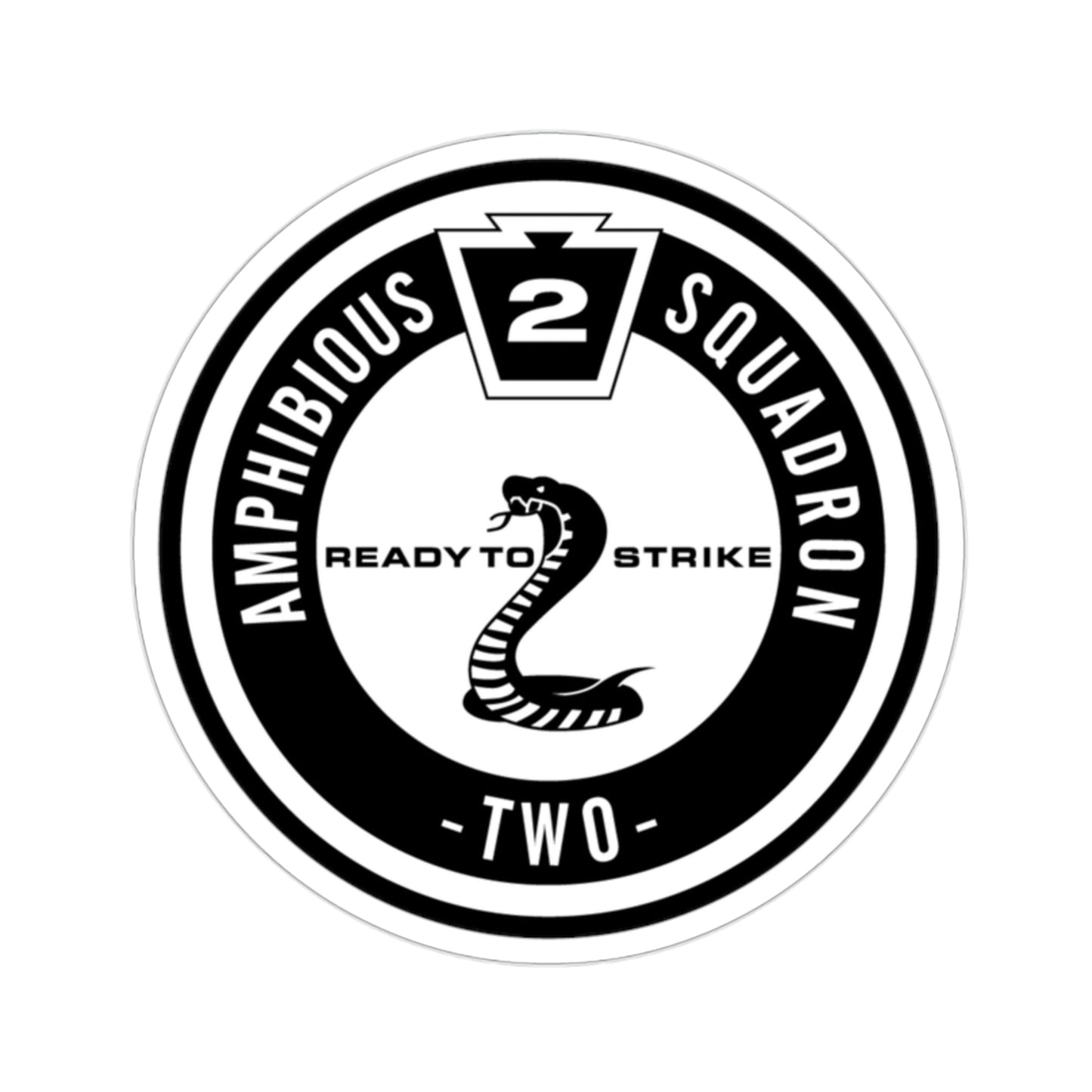 Amphibious Squadron 2 Ready To Strike BW (U.S. Navy) STICKER Vinyl Die-Cut Decal-2 Inch-The Sticker Space