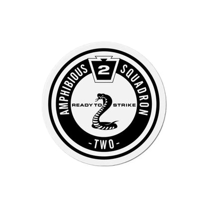 Amphibious Squadron 2 Ready To Strike BW (U.S. Navy) Refrigerator Magnet 3 Inch - The Sticker Space