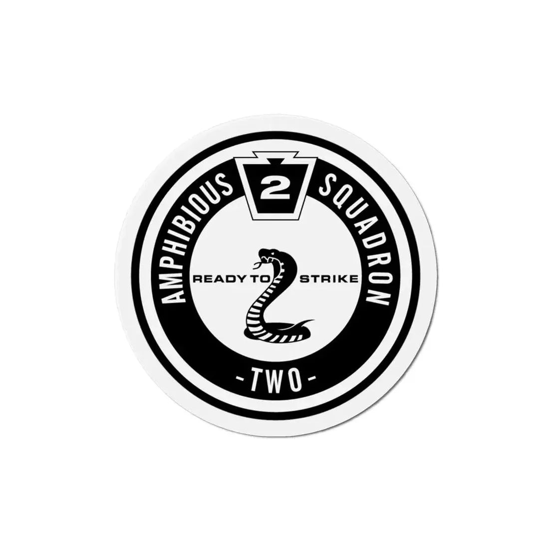 Amphibious Squadron 2 Ready To Strike BW (U.S. Navy) Refrigerator Magnet 4 Inch - The Sticker Space