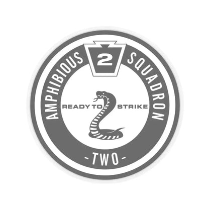 Amphibious Squadron 2 Ready To Strike BW (U.S. Navy) STICKER Vinyl Kiss-Cut Decal 2 Inch Transparent - The Sticker Space