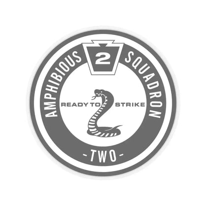 Amphibious Squadron 2 Ready To Strike BW (U.S. Navy) STICKER Vinyl Kiss-Cut Decal 6 Inch Transparent - The Sticker Space