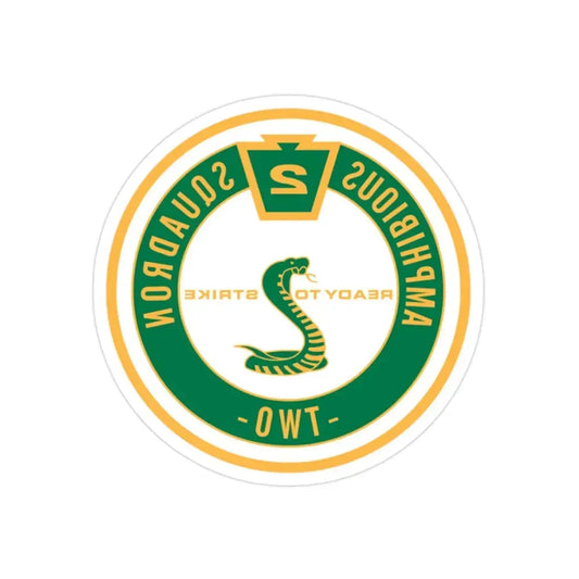 Amphibious Squadron 2 Ready To Strike (U.S. Navy) REVERSE PRINT Transparent Die-Cut STICKER 2 Inch Die-Cut Transparent - The Sticker Space