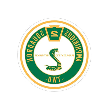 Amphibious Squadron 2 Ready To Strike (U.S. Navy) REVERSE PRINT Transparent Die-Cut STICKER 4 Inch Die-Cut Transparent - The Sticker Space